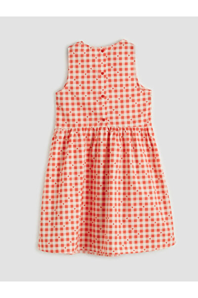 LC Waikiki Κόκκινο φόρεμα για κορίτσια με λαιμόκοψη