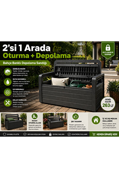 CSB STORE Sandıklı Bahçe Bankı 263 lt Depolama Sandığı