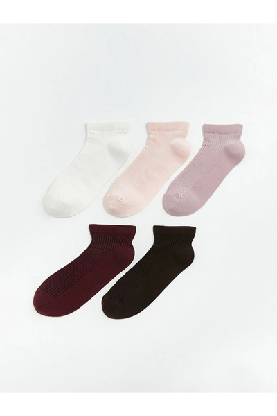 LC Waikiki Εκρού Γυναικείες Κάλτσες Μποτάκια 5 τεμαχίων