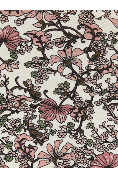 LC Waikiki Μπλούζα με μοτίβο με λαιμόκοψη σε μπεζ χρώμα