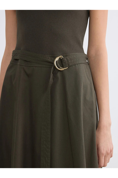 LC Waikiki Χακί φόρεμα με ζώνη και εφαρμογή στη μέση