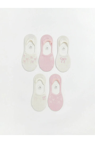 LC Waikiki Λευκές Αντιολισθητικές Γυναικείες Κάλτσες Μπαλαρίνας 5 τεμαχίων