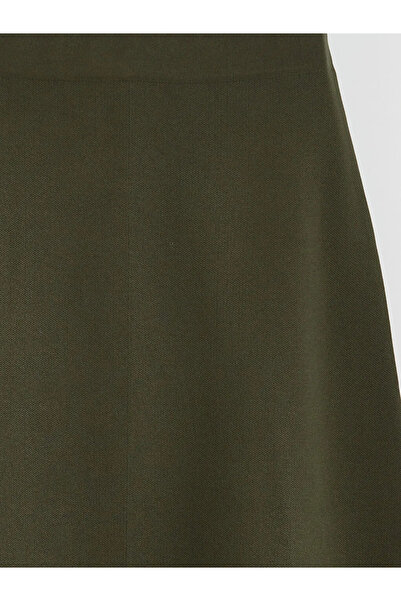 LC Waikiki Χακί με ελαστική μέση Πλεκτή φούστα