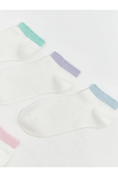 LC Waikiki Εκρού Κορδονέ Γυναικείες Κάλτσες Μποτάκια 5 τεμαχίων