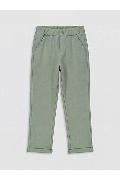 LC Waikiki Πράσινο αγορίστικο παντελόνι φόρμας κανονικής εφαρμογής με τσέπες