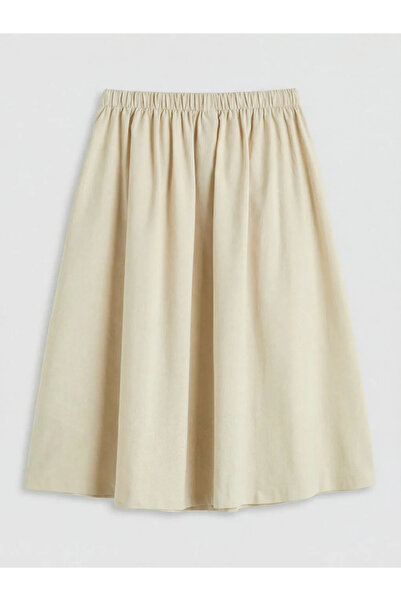 LC Waikiki Μπεζ κοριτσίστικη φούστα από λινό μείγμα