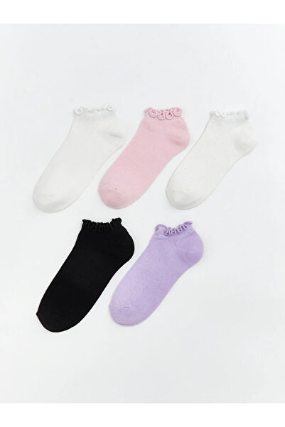 LC Waikiki Ecru Basic Κοριτσίστικες Κάλτσες Μποτάκια 5 τεμαχίων