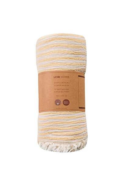 LC Waikiki Κουβέρτα τηλεόρασης κίτρινη μουσελίνα 130x170 εκ.