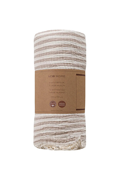 LC Waikiki Κουβέρτα τηλεόρασης καφέ μουσελίνας 130x170 εκ.