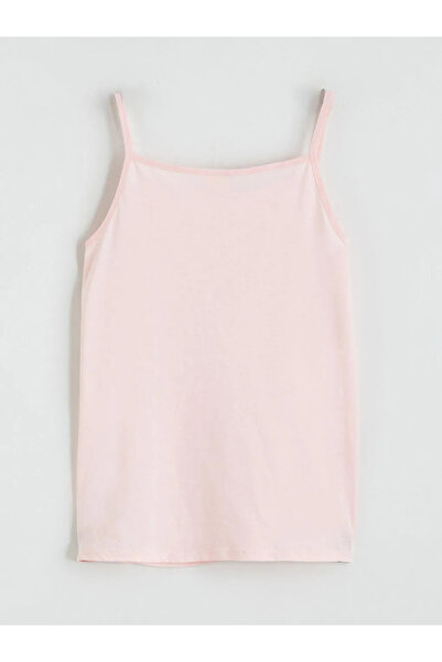 LC Waikiki Pink Stitch and Angel Printed Girls' Tank Top with String Straps, ...