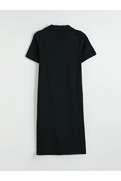 LC Waikiki Μαύρο φόρεμα με γιακά πόλο