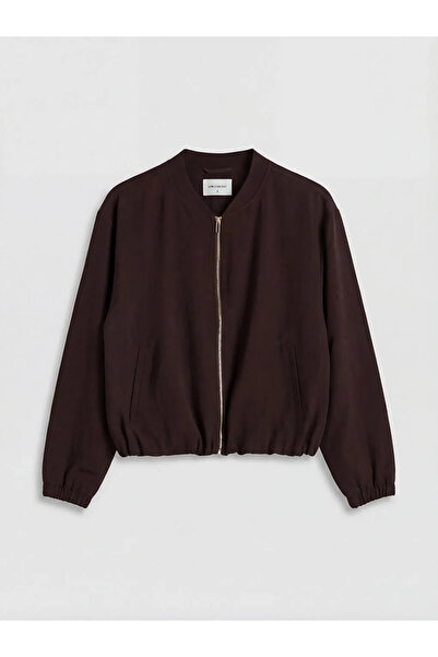 LC Waikiki Γυναικείο μπουφάν με γιακά κολεγιακού τύπου σε μπορντό χρώμα