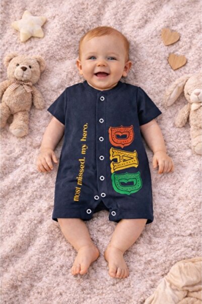 Superbaby Salopeta de vara pentru bebelusi, bleumarin, Dad