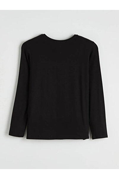 LC Waikiki Μπλούζα με μοτίβο με λαιμόκοψη σε μαύρο χρώμα