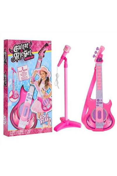 Banadabak 6969-61 Gitar Seti Mikrofonlu Ayaklı Pembe 3+ (1 Adet Fiyatıdır)