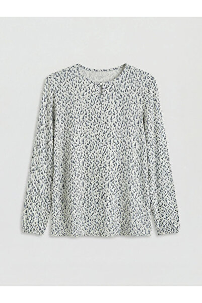 LC Waikiki Μπλούζα με μπλε σχέδιο σε λαιμόκοψη ποδηλάτου