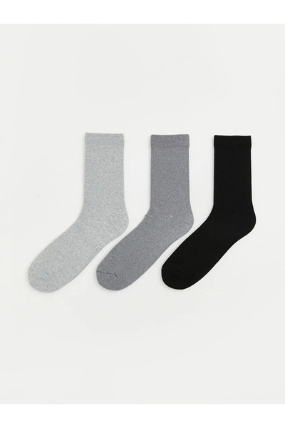 LC Waikiki Gray Men's Socks 3-Piece Set