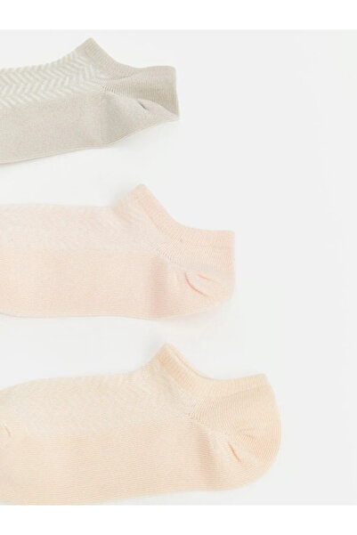 LC Waikiki Γυναικείες κάλτσες sneaker με γκρι σχέδιο, συσκευασία 5 τεμαχίων