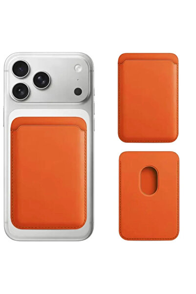 CaseHub iPhone 17-16-15-14-13-12 Telefon Kılıf Arkası Magsafe Kartlık Deri Cü...