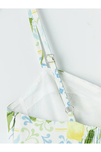 LC Waikiki Φόρεμα Katkat με πράσινο κορδόνι και σχέδιο λεμονιού