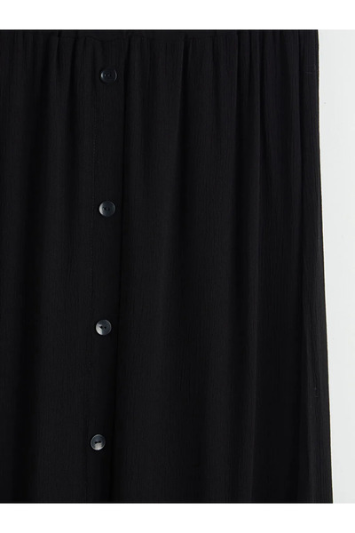 LC Waikiki Μαύρη φούστα με ελαστική μέση και υφή