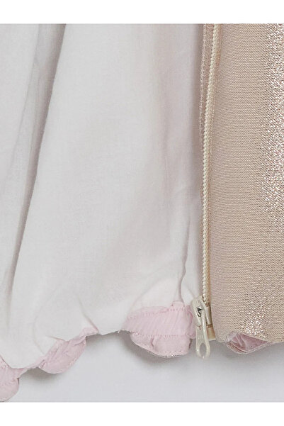 LC Waikiki Ροζ μακρυμάνικο μπουφάν μπόμπερ για κορίτσια με γιακά με κορδόνια