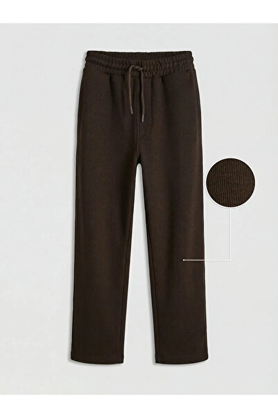 LC Waikiki Ανδρικό παντελόνι φούτερ καφέ Standard Fit