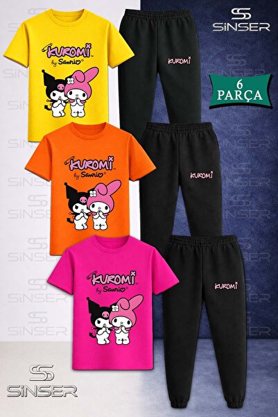 SS SİNSER Children's Kromi 2-Piece T-Shirt and Sweatpants Set with Writing on...