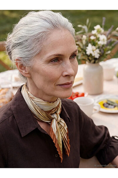 LC Waikiki Γυναικεία μπαντάνα με σχέδιο εκρού