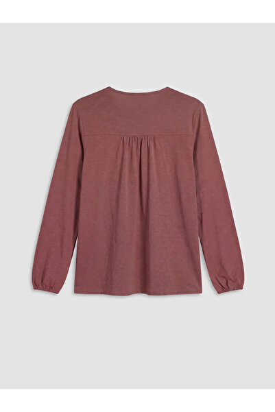 LC Waikiki Μπλούζα με ροζ κορδόνι με κέντημα στο λαιμό