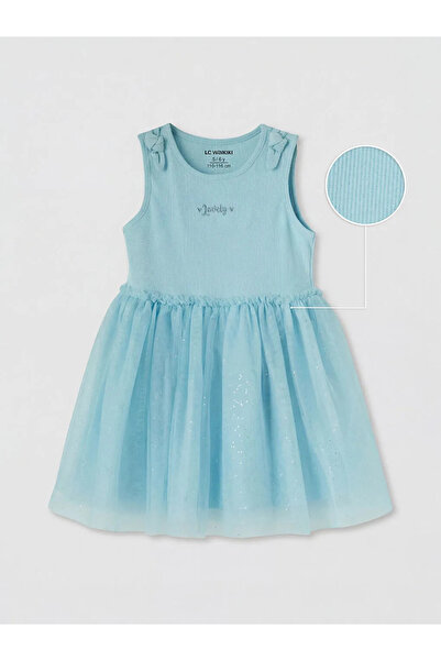 LC Waikiki Φόρεμα Tutu για κορίτσια με λεπτομέρεια μπλε φιόγκου