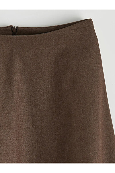 LC Waikiki Καφέ ψηλόμεση φούστα με φερμουάρ