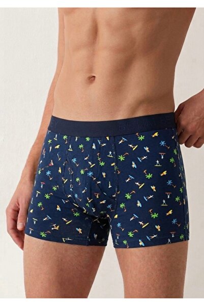 Erkek 6'lü Pamuklu Likralı Boxer