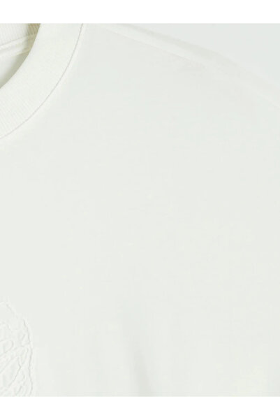 LC Waikiki Μπεζ μπλούζα με κέντημα σε λαιμόκοψη ποδηλάτου