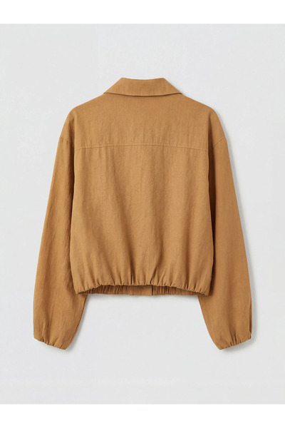 LC Waikiki Πράσινο Oversize Γυναικείο Πουκάμισο-Μπουφάν