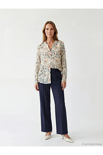 LC Waikiki Μικτή μπλούζα με λουλούδια και λαιμόκοψη καρχάριας