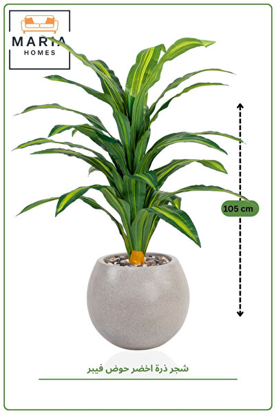 MARIA HOMES Artificial Dracaena Plant 100 CM with Modern Plastic Pot Indoor D...