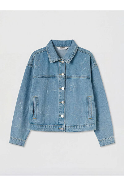 LC Waikiki Μπλε Πέτρινο Κοριτσίστικο Τζιν Μπουφάν