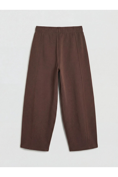 LC Waikiki Γυναικείο παντελόνι αθλητικό καφέ με ελαστική μέση, απαλό στο περι...