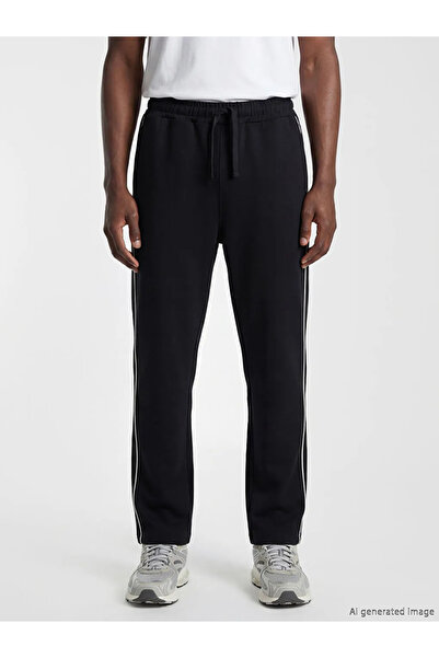 LC Waikiki Black Men's Sweatpants with Elastic Waistband