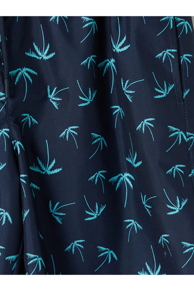 LC Waikiki Ανδρικό μαγιό σε μπλε ναυτικό χρώμα με μοτίβο φοίνικα, μήκους μέχρ...