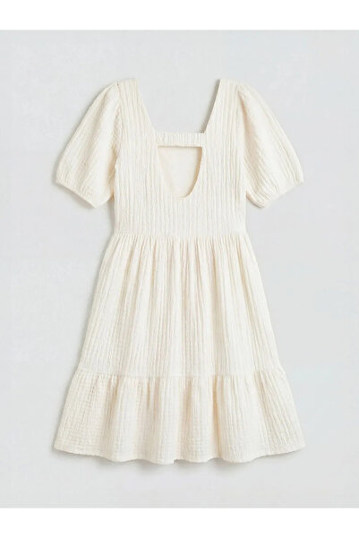 LC Waikiki Κοριτσίστικο φόρεμα με λευκό τετράγωνο γιακά