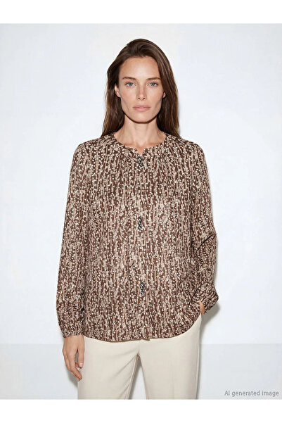 LC Waikiki Μπλούζα με σχέδιο καφέ με λαιμόκοψη