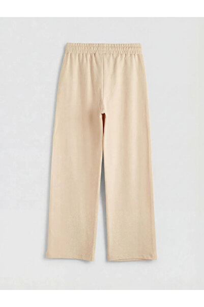 LC Waikiki Γυναικείο φούτερ με ελαστική μέση σε μπεζ χρώμα