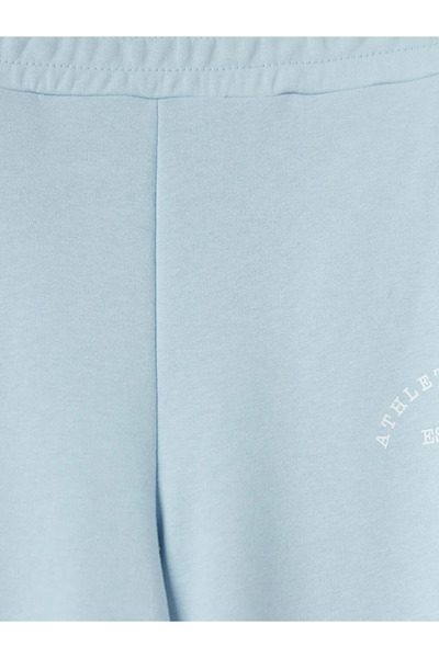 LC Waikiki Μπλε γυναικείο παντελόνι φόρμας με ελαστική μέση και στάμπα