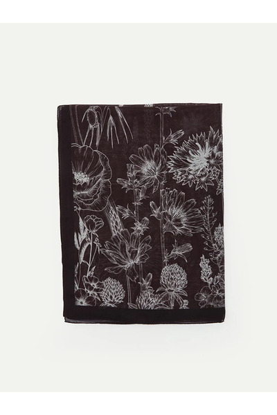 LC Waikiki Γυναικείο σάλι με καφέ σχέδιο