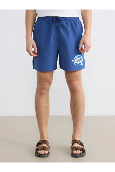 LC Waikiki Μπλε ανδρικό μαγιό με στάμπα Μπομπ Σφουγγαράκης