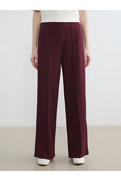 LC Waikiki Γυναικείο φούτερ με ελαστική μέση μπορντό με φαρδύ πόδι