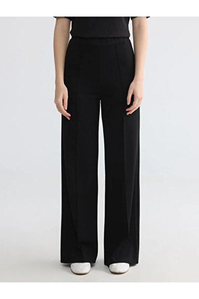 LC Waikiki Μαύρο ελαστικό στη μέση, μαλακό στο χέρι, γυναικείο παντελόνι