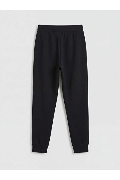 LC Waikiki Μαύρο γυναικείο παντελόνι jogger με ελαστική μέση